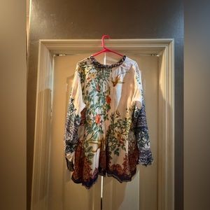 Johnny Was long sleeve silk blouse, size 1x.  This is a 1x and is 100%